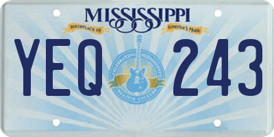 MS license plate YEQ243