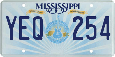 MS license plate YEQ254