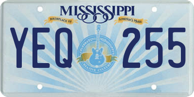 MS license plate YEQ255