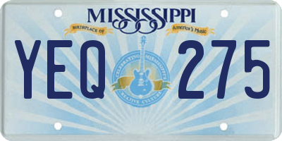 MS license plate YEQ275
