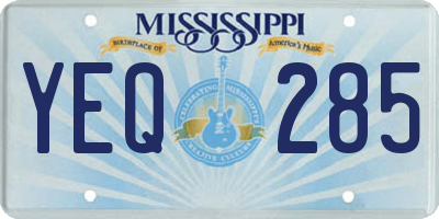 MS license plate YEQ285