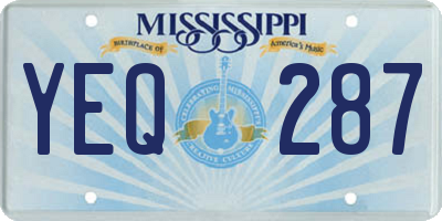 MS license plate YEQ287