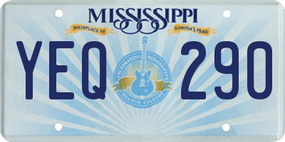 MS license plate YEQ290