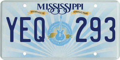 MS license plate YEQ293