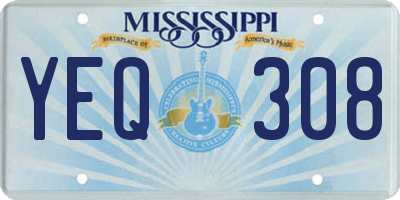 MS license plate YEQ308