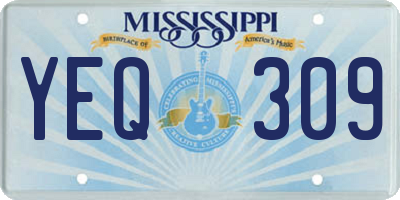 MS license plate YEQ309