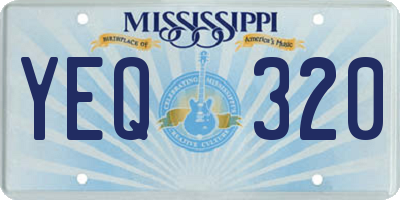 MS license plate YEQ320