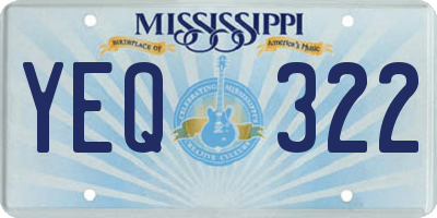 MS license plate YEQ322