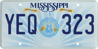 MS license plate YEQ323