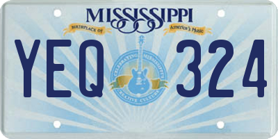MS license plate YEQ324