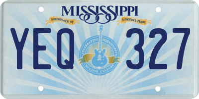 MS license plate YEQ327