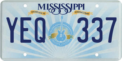 MS license plate YEQ337