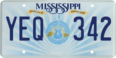 MS license plate YEQ342