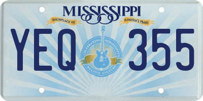 MS license plate YEQ355