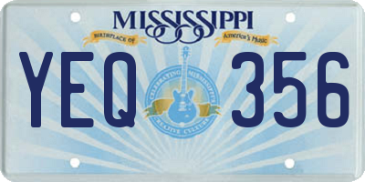 MS license plate YEQ356