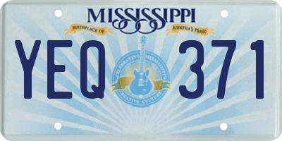 MS license plate YEQ371
