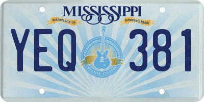 MS license plate YEQ381