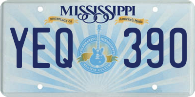 MS license plate YEQ390