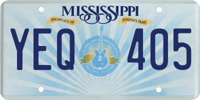 MS license plate YEQ405