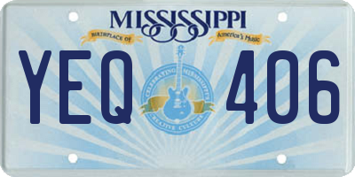 MS license plate YEQ406