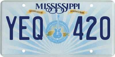 MS license plate YEQ420