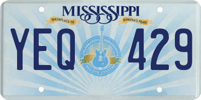 MS license plate YEQ429