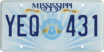 MS license plate YEQ431