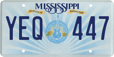 MS license plate YEQ447
