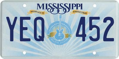 MS license plate YEQ452