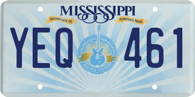 MS license plate YEQ461