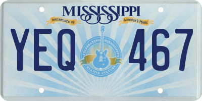 MS license plate YEQ467