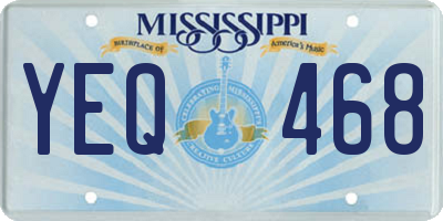 MS license plate YEQ468