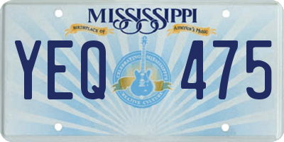 MS license plate YEQ475