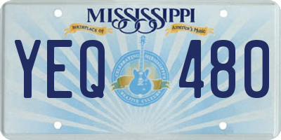 MS license plate YEQ480