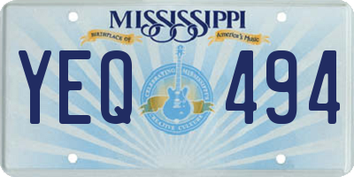 MS license plate YEQ494