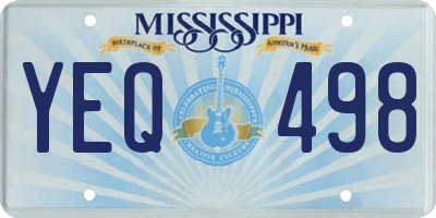 MS license plate YEQ498