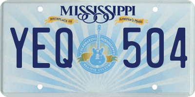 MS license plate YEQ504
