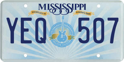 MS license plate YEQ507