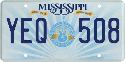 MS license plate YEQ508