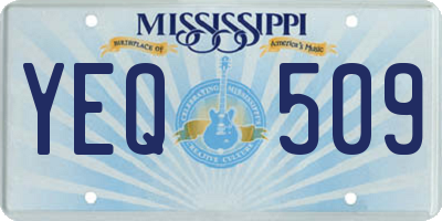 MS license plate YEQ509