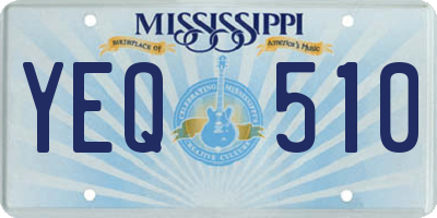 MS license plate YEQ510
