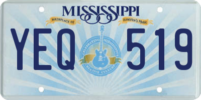 MS license plate YEQ519