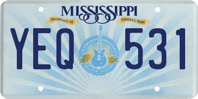 MS license plate YEQ531