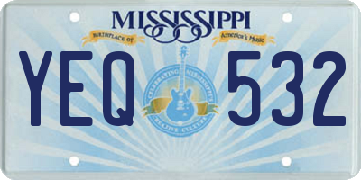 MS license plate YEQ532