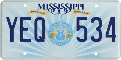 MS license plate YEQ534