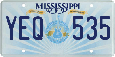 MS license plate YEQ535