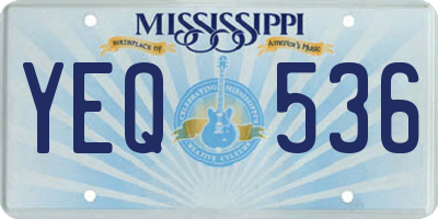 MS license plate YEQ536