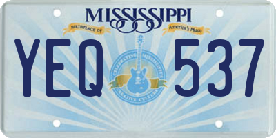 MS license plate YEQ537