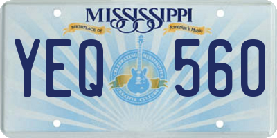 MS license plate YEQ560
