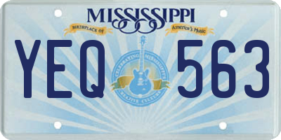 MS license plate YEQ563